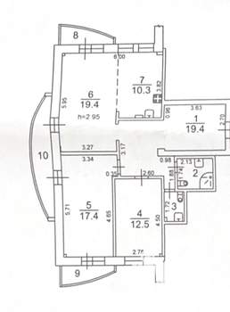 3-к квартира, вторичка, 98м2, 7/9 этаж