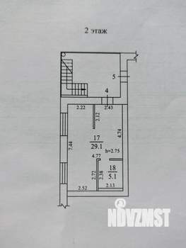 Студия квартира, вторичка, 34м2, 2/2 этаж