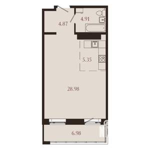 1-к квартира, вторичка, 51м2, 13/15 этаж