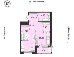 1-к квартира, вторичка, 49м2, 1/10 этаж