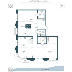 4-к квартира, вторичка, 108м2, 14/20 этаж