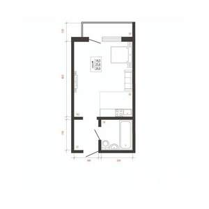 1-к квартира, вторичка, 29м2, 1/10 этаж