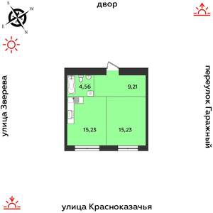 1-к квартира, строящийся дом, 44м2, 3/9 этаж
