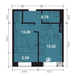 1-к квартира, вторичка, 43м2, 4/8 этаж