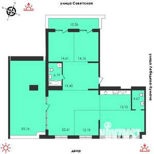 3-к квартира, строящийся дом, 203м2, 8/14 этаж