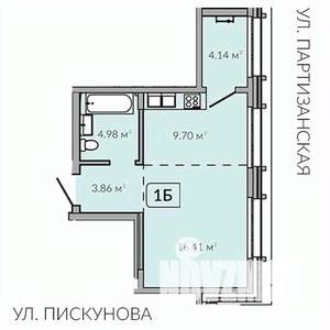 1-к квартира, строящийся дом, 39м2, 9/18 этаж