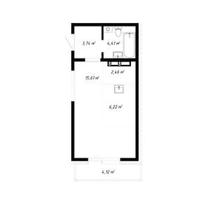 1-к квартира, вторичка, 37м2, 14/19 этаж
