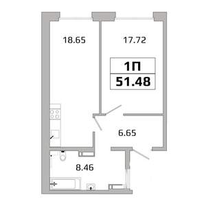 1-к квартира, вторичка, 42м2, 11/16 этаж