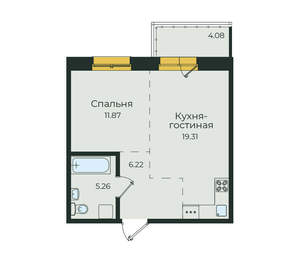 1-к квартира, вторичка, 47м2, 11/19 этаж