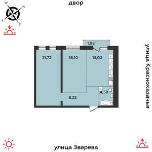2-к квартира, строящийся дом, 68м2, 7/14 этаж