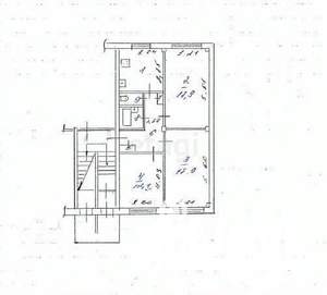 3-к квартира, вторичка, 69м2, 1/5 этаж