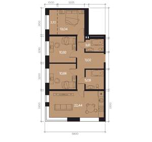 4-к квартира, вторичка, 77м2, 6/8 этаж