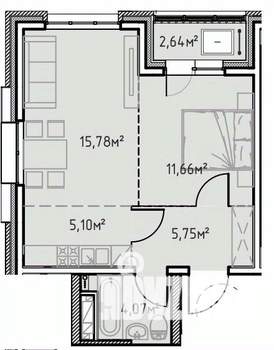 1-к квартира, вторичка, 45м2, 12/13 этаж