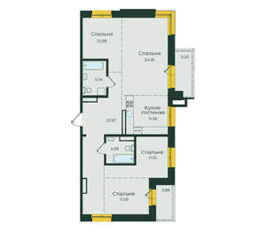 4-к квартира, вторичка, 112м2, 19/19 этаж