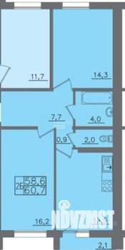 3-к квартира, вторичка, 60м2, 7/9 этаж