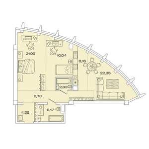 3-к квартира, вторичка, 91м2, 4/8 этаж