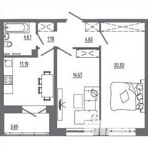 2-к квартира, вторичка, 60м2, 10/14 этаж