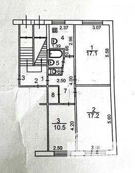 3-к квартира, вторичка, 61м2, 1/5 этаж