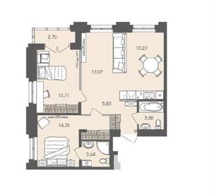 3-к квартира, вторичка, 75м2, 4/12 этаж