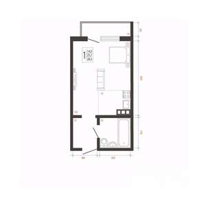 1-к квартира, вторичка, 29м2, 9/10 этаж