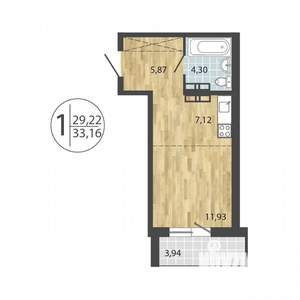 1-к квартира, вторичка, 34м2, 14/19 этаж