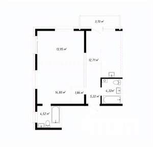 3-к квартира, вторичка, 61м2, 12/19 этаж