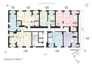 2-к квартира, вторичка, 66м2, 7/14 этаж