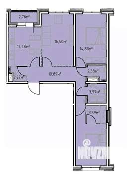 3-к квартира, вторичка, 83м2, 3/13 этаж