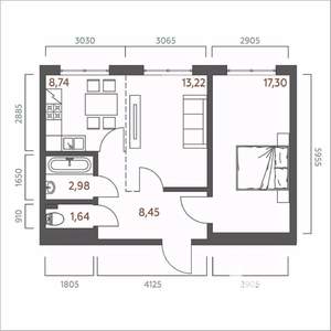 2-к квартира, вторичка, 52м2, 5/19 этаж