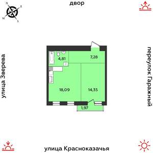 1-к квартира, строящийся дом, 47м2, 9/9 этаж