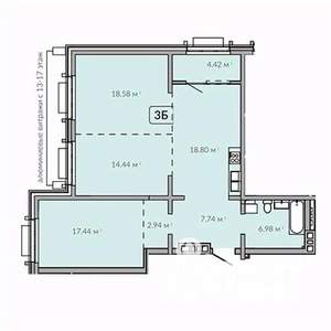 3-к квартира, строящийся дом, 91м2, 12/18 этаж