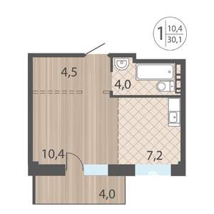 1-к квартира, вторичка, 30м2, 11/12 этаж