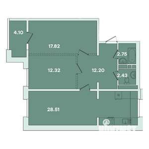 2-к квартира, вторичка, 80м2, 6/16 этаж