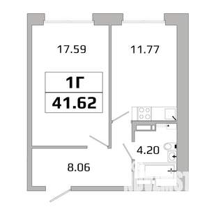 2-к квартира, вторичка, 58м2, 11/16 этаж