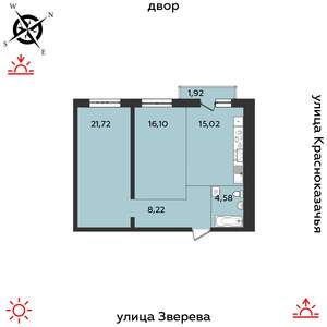 2-к квартира, строящийся дом, 68м2, 12/14 этаж