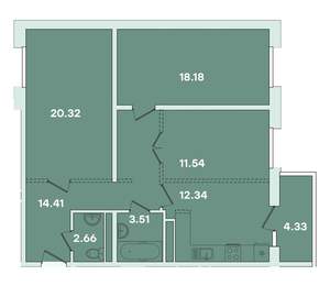 3-к квартира, вторичка, 87м2, 14/14 этаж