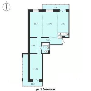 3-к квартира, строящийся дом, 100м2, 7/15 этаж