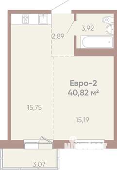 1-к квартира, вторичка, 41м2, 14/14 этаж