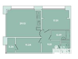 2-к квартира, вторичка, 81м2, 3/16 этаж