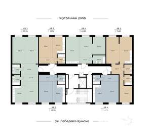 1-к квартира, строящийся дом, 43м2, 2/9 этаж