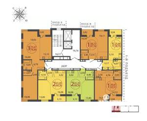 2-к квартира, строящийся дом, 45м2, 17/19 этаж