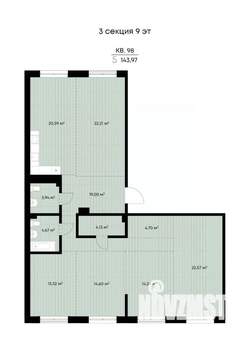 5-к квартира, вторичка, 144м2, 9/9 этаж