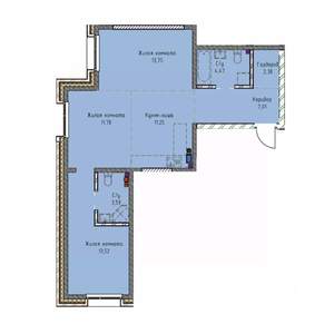 3-к квартира, вторичка, 68м2, 6/19 этаж