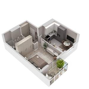 1-к квартира, вторичка, 44м2, 14/19 этаж