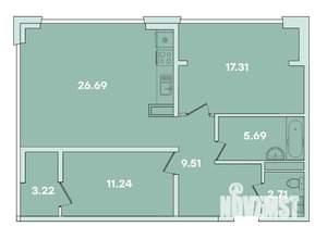 2-к квартира, вторичка, 76м2, 5/16 этаж