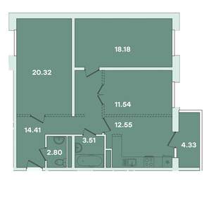 3-к квартира, вторичка, 88м2, 8/14 этаж