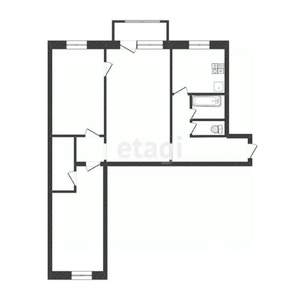 3-к квартира, вторичка, 58м2, 2/5 этаж