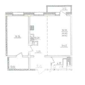 2-к квартира, вторичка, 70м2, 7/15 этаж