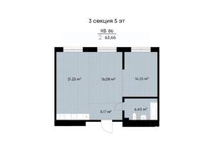 2-к квартира, строящийся дом, 64м2, 5/11 этаж