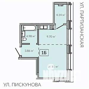 1-к квартира, строящийся дом, 39м2, 12/18 этаж